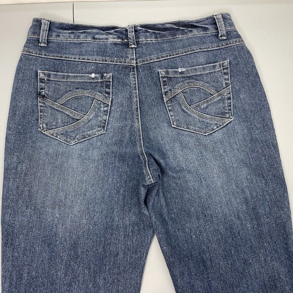 Nine West Eastend Capri Jeans Cropped Roll Cuff Denim Womens 12 - Picture 4 of 12